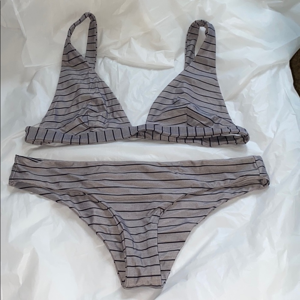Gray, black lined Rip Curl Bikini
